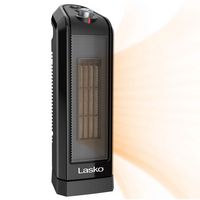 Lasko - 1500-Watt Portable Ceramic Heater for Tabletop or Floor - Black - Left View