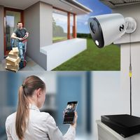 Night Owl - Add_On 2-Camera Deterence 2K Security Camera with 2-Way Audio - White - Left View