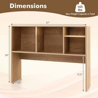 Costway - Computer Desktop Bookcase Countertop Storage Bookshelf Organizer with 4 Cubbies - Natural - Left View