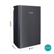 Hisense - 50-Pint Dehumidifier with 12 quarts Bucket Capacity and Pump - Black - Left View
