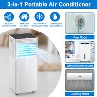 Costway 5000 BTU Portable Air Conditioner Cools up to 230 sq.ft 3-in-1 Air Cooler w/Dehumidifier ... - Left View