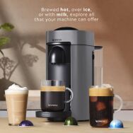Nespresso - VertuoPlus Coffee & Espresso Single-Serve Machine and Aeroccino Milk Frother in Black... - Left View