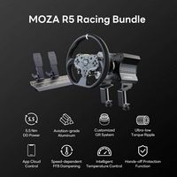 Moza Racing - R5 Direct Drive Sim Racing Bundle with 5.5Nm of force for PC - Black - Left View