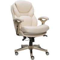 Serta - Works Bonded Leather Executive Chair - Ivory - Left View