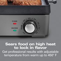 Hamilton Beach - Professional Cast Iron Electric Grill - Black - Left View