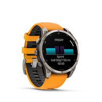 Garmin - fēnix 8 AMOLED Sapphire GPS Smartwatch 47mm Fiber-reinforced polymer - Titanium - Left View