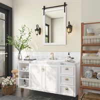 LOVMOR - Rectangle Framed Wall Bathroom Vanity Mirror Accent Mirror - 24
