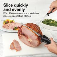 Hamilton Beach - Electric Knife Set with Storage Case - Black - Left View