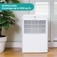 Hisense - 25 Pint 6 Quart Bucket Capacity Dehumidifier - White - Left View