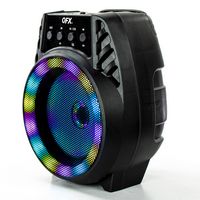 QFX - Portable Bluetooth Rechargeable Speaker with LED Party Lights - Black - Left View