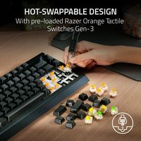 Razer - BlackWidow V4 Pro 75% Wireless Orange Switch Gaming Keyboard with Hot-Swappable Design - ... - Left View
