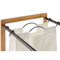 TRINITY - Bamboo 3-Bag Laundry Cart | Poles - Bronze - Left View