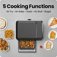 Chefman - EasyAir 15 Qt. Toaster Oven Air Fryer, 5 Cooking Functions & 450°F Max Temperature – Bl... - Left View