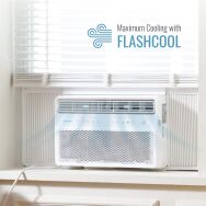 Keystone - 18,000 BTU 1,000 Sq. Ft. 230V Window Mounted Inverter Air Conditioner - White - Left View