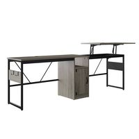 Bestier - Standing L-Shaped Computer Desk with Storage Cabinet - White - Left View