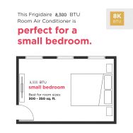 Frigidaire - 115V 8,000 BTU 350 Sq. Ft. Smart In Wall Air Conditioner - White - Left View