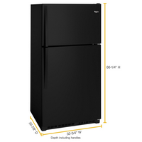 Whirlpool - 20.5 Cu. Ft. Top-Freezer Refrigerator with Frameless Glass Shelves - Black - Left View