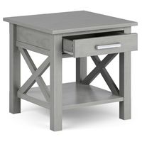 Simpli Home - Kitchener End Table - Fog Grey - Left View