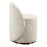 OSP Home Furnishings - Lystra Swivel Vanity Chair - Textured Cream - Left View