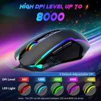 REDRAGON - M910-K Wired Gaming Mouse, 8000 DPI Optical Sensor, RGB, 9 Programmable Macro Buttons,... - Left View