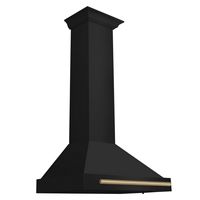 ZLINE - 30 inches - Convertible & Externally Vented - Wall Range Hood - Black stainless steel - Left View