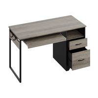Bestier 48-Inch Gaming Desk with File and Storage Drawers, Open Writing Compartments - Gray - Left View
