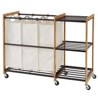 TRINITY - 3-Bag Laundry Station w/ Wheels | - Bronze - Left View