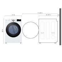 LG - 7.4 Cu. Ft. Stackable Smart Electric Dryer with Steam and Built-In Intelligence - White - Left View