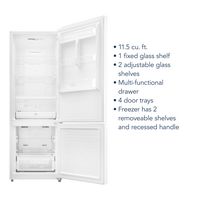 Insignia™ - 11.5 Cu. Ft. Bottom Mount Refrigerator with ENERGY STAR Certification - White - Left View