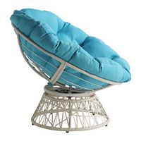 OSP Home Furnishings - Papasan Chair - Blue - Left View