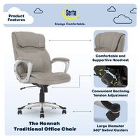 Serta - Executive Office Ergonomic Chair - Glacial Gray - Silver - Left View