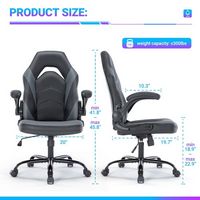 Bestier - Ergonomic Faux Leather Adjustable Reclining Swiveling PC and Racing Game Chair with Pad... - Left View