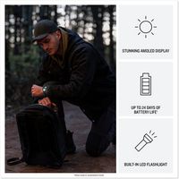 Garmin - Instinct 3 AMOLED GPS Smartwatch 50 mm Fiber-reinforced Polymer Tactical Edition - Black... - Left View