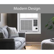 LG - 18,000 BTU 230V Window-Mounted Air Conditioner with 12,000 BTU Supplemental Heat Function - ... - Left View