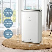 Costway 60-Pint Dehumidifier for Home & Basements 4000 Sq. Ft w/ 3-Color Digital Display - White - Left View