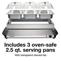 Proctor Silex - Triple Buffet Server - STAINLESS STEEL - Left View
