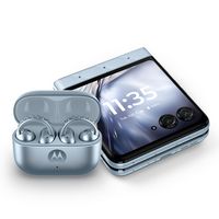 Motorola - razr 2025 256GB with bud loops - PANTONE Ice Melt (Unlocked) - Left View