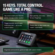 Elgato - Stream Deck MK.2 Full-size Wired USB Keypad with 15 Customizable LCD keys and Interchang... - Left View