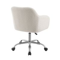 Linon Home Décor - Carvel Plush Faux Sherpa Height-Adjustable Office Chair - Off-White - Left View