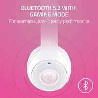 Razer - Kraken Kitty V2  Wireless Gaming Headset for PC, Mac, Mobile, and Tablet - White - Left View