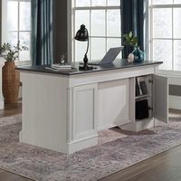 Sauder - Palladia Computer Desk - White/Black - Left View