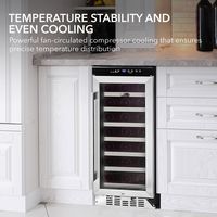 Whynter - 33-Bottle Wine Refrigerator - Stainless steel - Left View