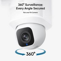 eufy - E30 Outdoor Wired 2K PTZ Security Camera with Floodlights - White - Left View