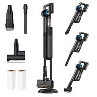 JIGOO - V700 Cordless Stick Vacuum Cleaner w/ All-In-One Clean Station, 215AW Suction Power for M... - Left View