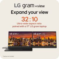 LG - gram +view 17” IPS WQXGA 60Hz Portable Monitor (USB Type-C, mini-HDMI port) - Titan Silver - Left View