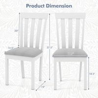 Costway Dining Chair Set of 2 Upholstered Wooden Chairs with Padded Seat Rubber Wood Frame - White - Left View