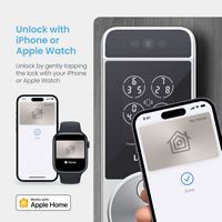 Lockly - Visage Smart Lock Wi-Fi Deadbolt Keyway/Fingerprint/Facial Unlock - Satin Nickel - Satin... - Left View