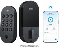 TP-Link - Tapo DL100 Smart Wi-Fi Deadbolt Door Lock – Keyless Tactile Buttons, App-Controlled Cus... - Left View