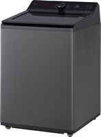 LG - 4.8 Cu. Ft. High-Efficiency Smart Top Load Washer with EasyUnload - Platinum Black - Left View