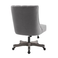 Linon Home Décor - Ellas Plush Button-Tufted Office Chair With LiveSmart Performance Fabric - Sla... - Left View
